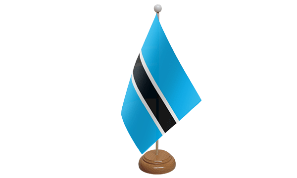 Botswana Small Flag with Wooden Stand